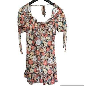 NWOT Charlotte Russe Large 70’s Floral Print Midi Dress